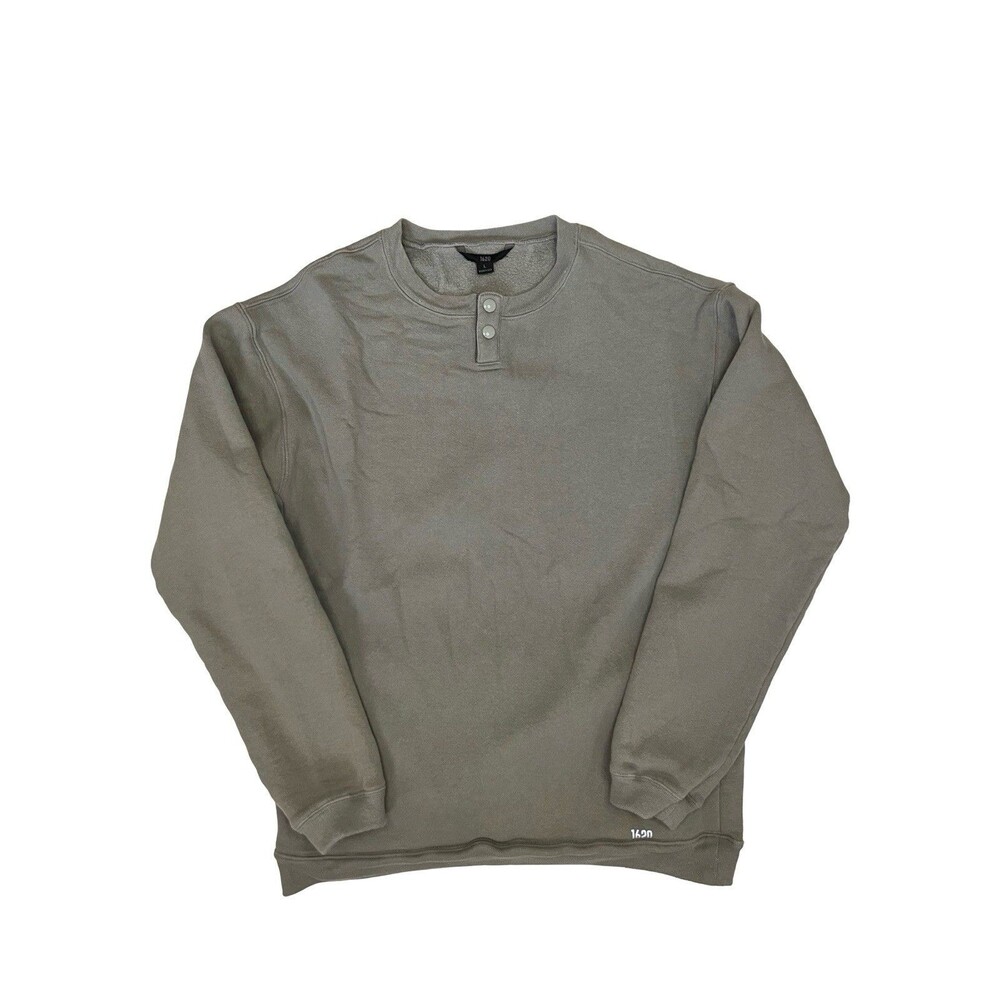 1620 Workwear Basic Work Henley Crewneck Pullover Men's Size XL Gray Heavyweight